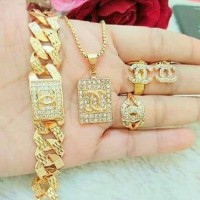 Set channel xuping ( kalung + gelang + anting + cincin )