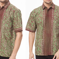 Jual Kemeja Hem Batik Pria Hijau Murah