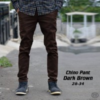 Jual Celana Chino Chino Coklat tua Celana Panjang Pria SlimFit Murah
