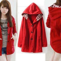 jaket melda red hoodie babytery xl Berkualitas