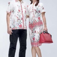 Jual batik couple setelan kancing/baju kerja/seragam pendek/jumbo Murah