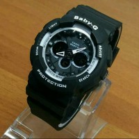 JAM TANGAN WANITA CASIO BABY-G BA-120 BLACK WHITE KW SUPER