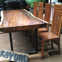 meja makan kayu langka . kayu besar ,Kayu Trembesi