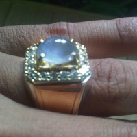 cincin blue star sapphire keliling berlian banjar martapura