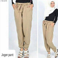 Jual Jogger Pant Cream / Celana Panjang / Celana Wanita Muslim Murah