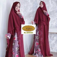 Gamis full cerutty babydoll mix organza 3D