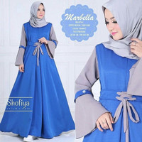 Baju Pakaian Wanita Gamis Hijabers Marbella Dress Blue