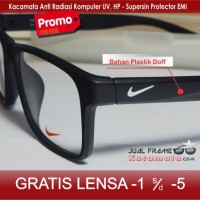 Jual Kacamata Nike + Lensa Minus/Baca Frame Pria/Cewek Kotak Korea Vintage Murah