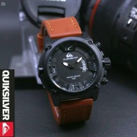 Quiksilver Zero Kulit Coklat Muda Jam Tangan Pria/Cowok