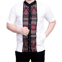 Ormano Baju Koko Muslim Batik Bordir Lengan Pendek Leba