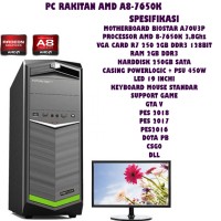 PC RAKITAN GAMING AMD A8-7650K KAVERI PAKET MONITOR LED 19INCHI