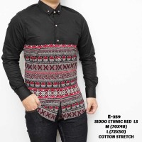 Jual Baju Sanvanina Kemeja Pria Siddo Ethnic Red LS Murah