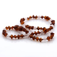 CE65 Kalung Baltic Amber Untuk Bayi Mix With Rose Quart Stone.