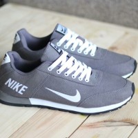 Sepatu Import NIke Jooging Abu Lits Putih Termurah Kw Super