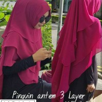 Jual Khimar Syari Ceruty 3 Lapis / Pet Antem 3 Layer / Hijab Instan Murah