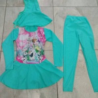 Jual Baju Renang Muslim Anak SD Frozen Hijau Tosca Murah