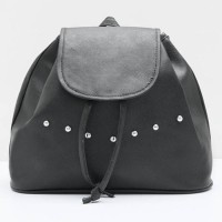 tas ransel hitam polos wanita remaja backpack unik kekinian terbaru