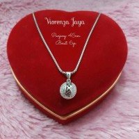 KALUNG BOLA MODEL ITALY PERAK 925 / PERHIASAN SILVER LAPIS EMAS PUTIH