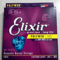 Jual Senar Gitar ELIXIR akustik string Polyweb 011-052 | free pick 1 pcs Murah