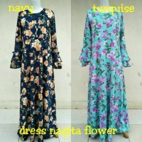 gamis dress nagita flower/baju wanita muslimah hamil menyusui/longdres