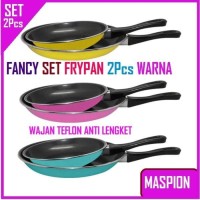 Fancy Frypan Set 2in1 18cm dan 23cm / Teflon Warna Murah by Maspion