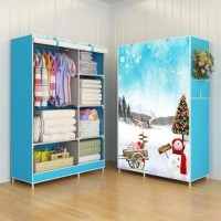 Jual 03 SnowMan Multifunction Wardrobe Cloth Rack with cover lemari pakaian Murah