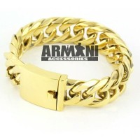 Gelang Rantai Big Size Jumbo Besar Titanium Gold Emas (ARMANI ACC)