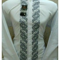 Produk Terlaris Baju Koko Lengan Panjang Katun Paris Bordir Putih