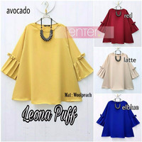 Jual Leona Puff Baju Atasan Wanita Baju Muslim Blouse Kemeja Dress Tunik Murah
