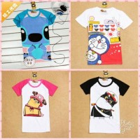 baju kaos tshirt anak abg remaja doraemon one piece lilo stitch