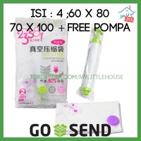 Jual Vacuum Bag, Vakum Bag, isi 4 + FREE POMPA MANUAL Murah