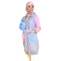 Jual Jaket Hoodie Wanita Cewek Muslimah Fleece Hijacket HJ GR Marshmallow Murah
