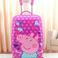 Jual Tas Koper Anak Fiber 4 roda Peppa Pig Love Murah Grosir Terbaru Murah