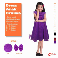 Dress Anak Import UNGU Branded OZORA Brukat Berkualitas Murah