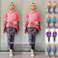 BATIK KEBAYA WANITA MODERN SERAGAM KELUARGA PESTA HIJAB BAJU MUSLIM