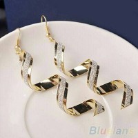 Anting Wanita Xuping Lapis Perak Emas Plated Swirl Women Fashion Kado