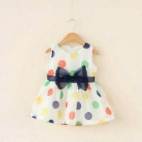 Jual DRESS CASUAL PINCESS POLKADOT IMPORT/ ATASAN ANAK PEREMPUAN Murah