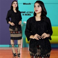 Jual KEBAYA SETELAN KUTU BARU BORDIR SENADA BY KNF HITAM Murah