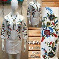 Jual OK106 MINI DRESS TUNIK LONG HEM KEMEJA TERUSAN KATUN BORDIR IMPORT Murah