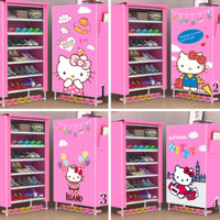 Single rak lemari sepatu sandal susun sekolah olahraga shoe rack kitty
