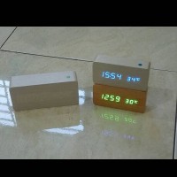 Jual Digital Led clock Wood style limited edition (Blue LED) Murah