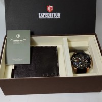 Jual Jam Tangan Pria Expedition E6742MT Triple Time Black Rosegold Stainles Murah