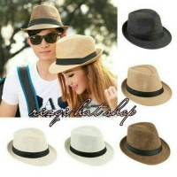 Jual topi fedora anyaman jerami Murah