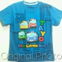 KAOS ANAK KARAKTER TAYO SIZE 1-6/ATASAN ANAK COWOK TAYO BUS/ TAYO BIRU