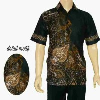 Jual kemeja /hem batik tangan pendek pria wayang susun. Murah