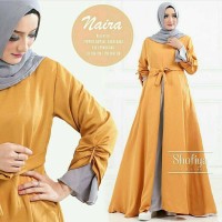 Jual Dress Naira Gamis Baju Panjang Casual Wanita Hijab Modern Baju Pesta Murah