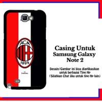 Casing Samsung Galaxy Note 2 ac milan logo custom 1 Custom Hardcase