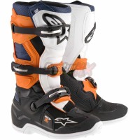 SEPATU CROSS ALPINESTAR TECH 7S HITAM ORANGE BIRU / BOOTS ADVENTURE /