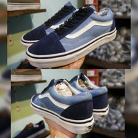 sepatu vans oldskol steel blue, vans terbaru, sneakers wanita