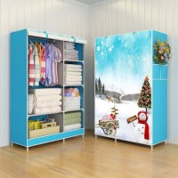 Jual Murah 03 Snowman Multifunction Wardrobe Cloth Rack With Cover Lemari Murah